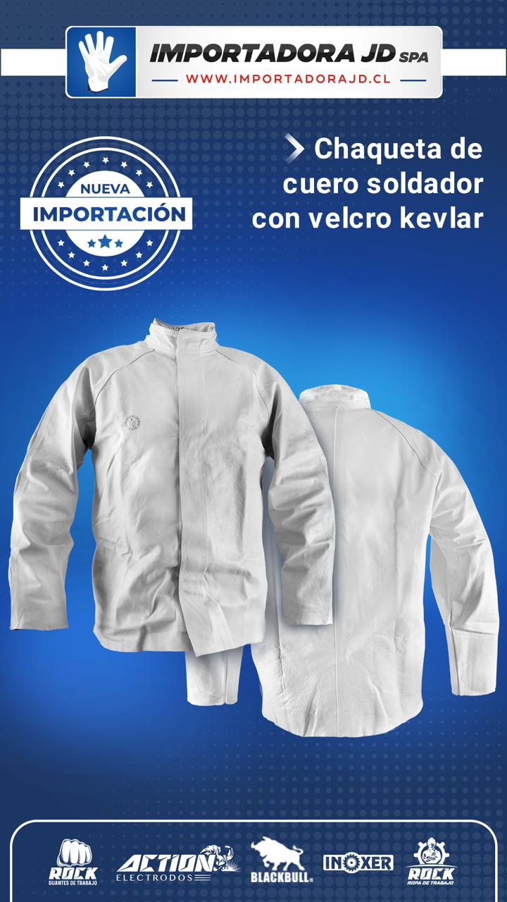 Chaqueta de Cuero Soldador Importada Con Velcro e Hilo Kevlar - Imagen 4