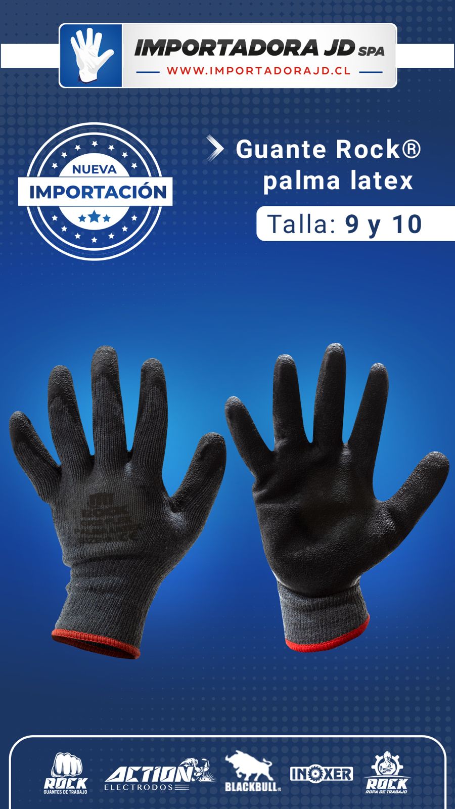 | Guante Rock® Palma Látex Talla 9 (L) - Imagen 4