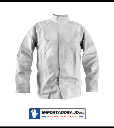 Chaqueta De Cuero Soldador Con Velcro Kevlar