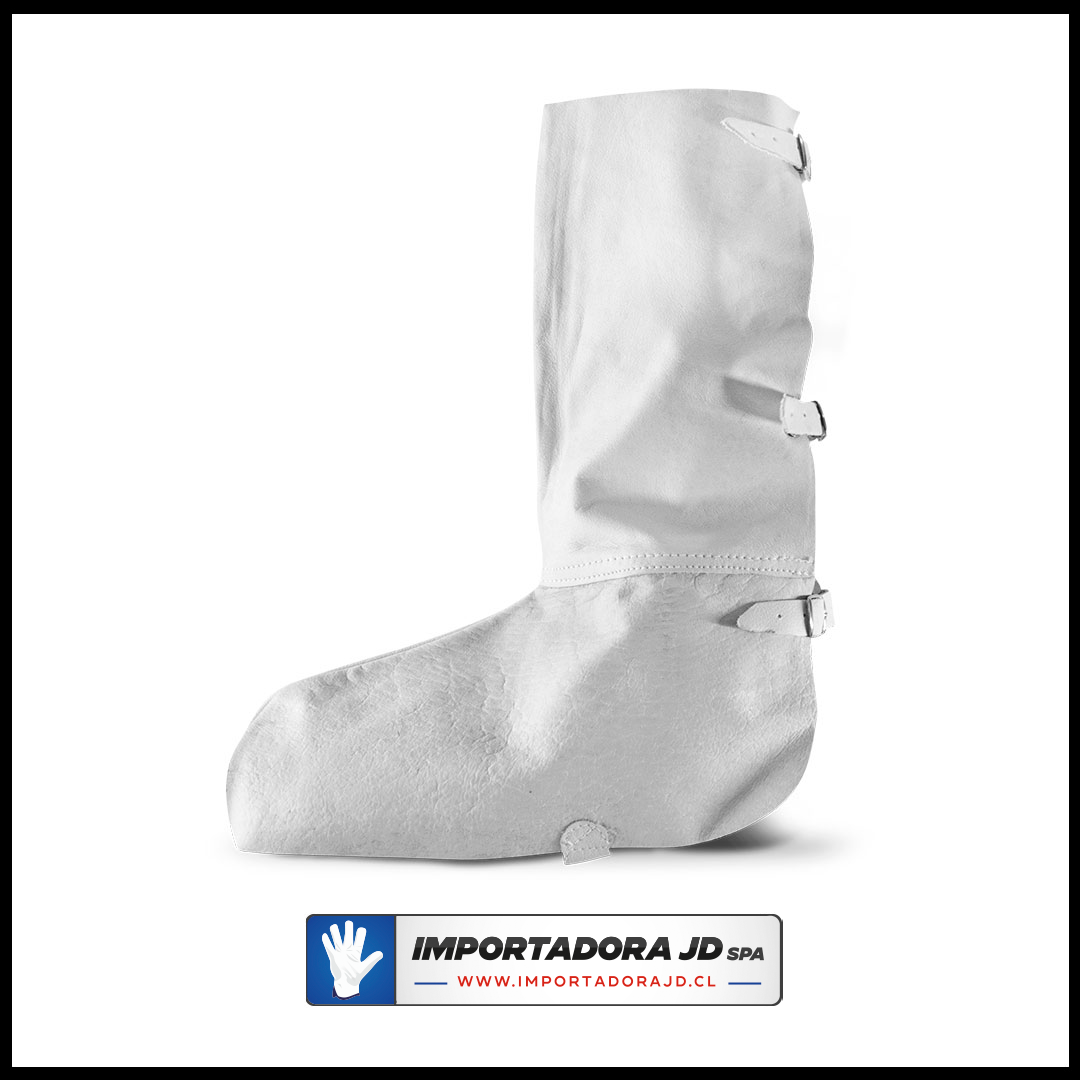 Polaina De Cuero Soldador Con Hebillas e Hilo Kevlar - Imagen 2