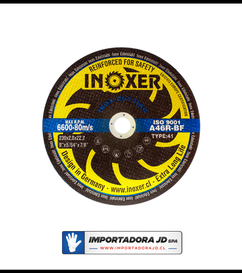 Disco De Corte INOXER® de 9 x 2 mm Inoxidable
