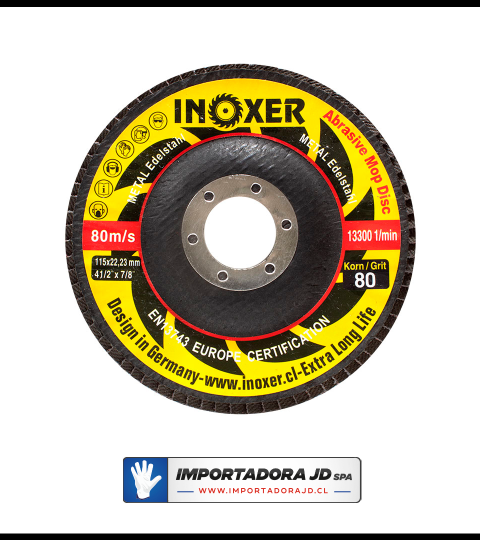 Disco Lamina Traslapado INOXER® De 4 1/2 Granos 40 60 80 Metal