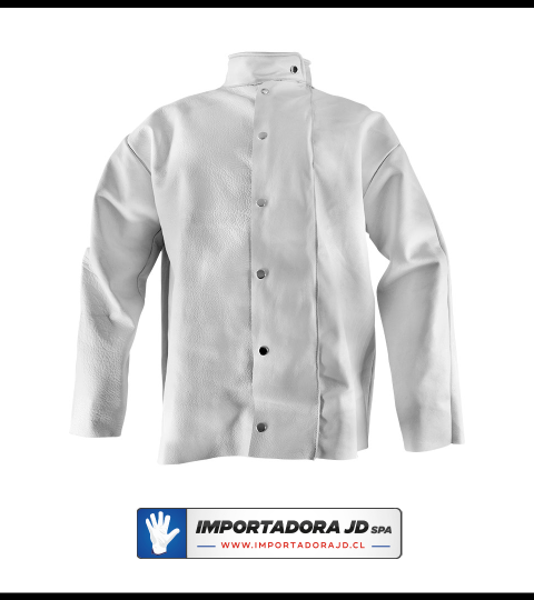 Chaqueta De Cuero Nacional Soldador Kevlar Con Velcro Y Broche