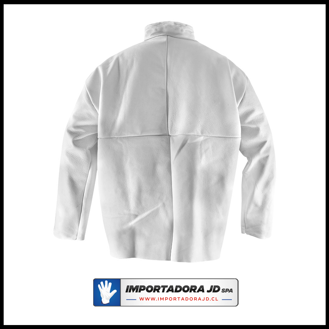 Chaqueta de Cuero Nacional Soldador con Velcro y Broche. Hilo Kevlar - Imagen 2