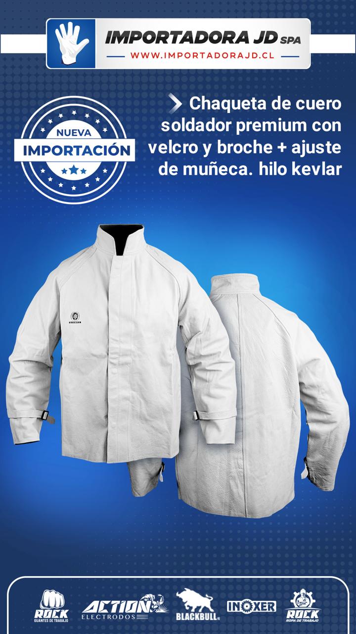 | Chaqueta de Cuero Soldador Importada Premium Con Velcro y Broche +Ajuste de muñeca. Hilo Kevlar - Imagen 5