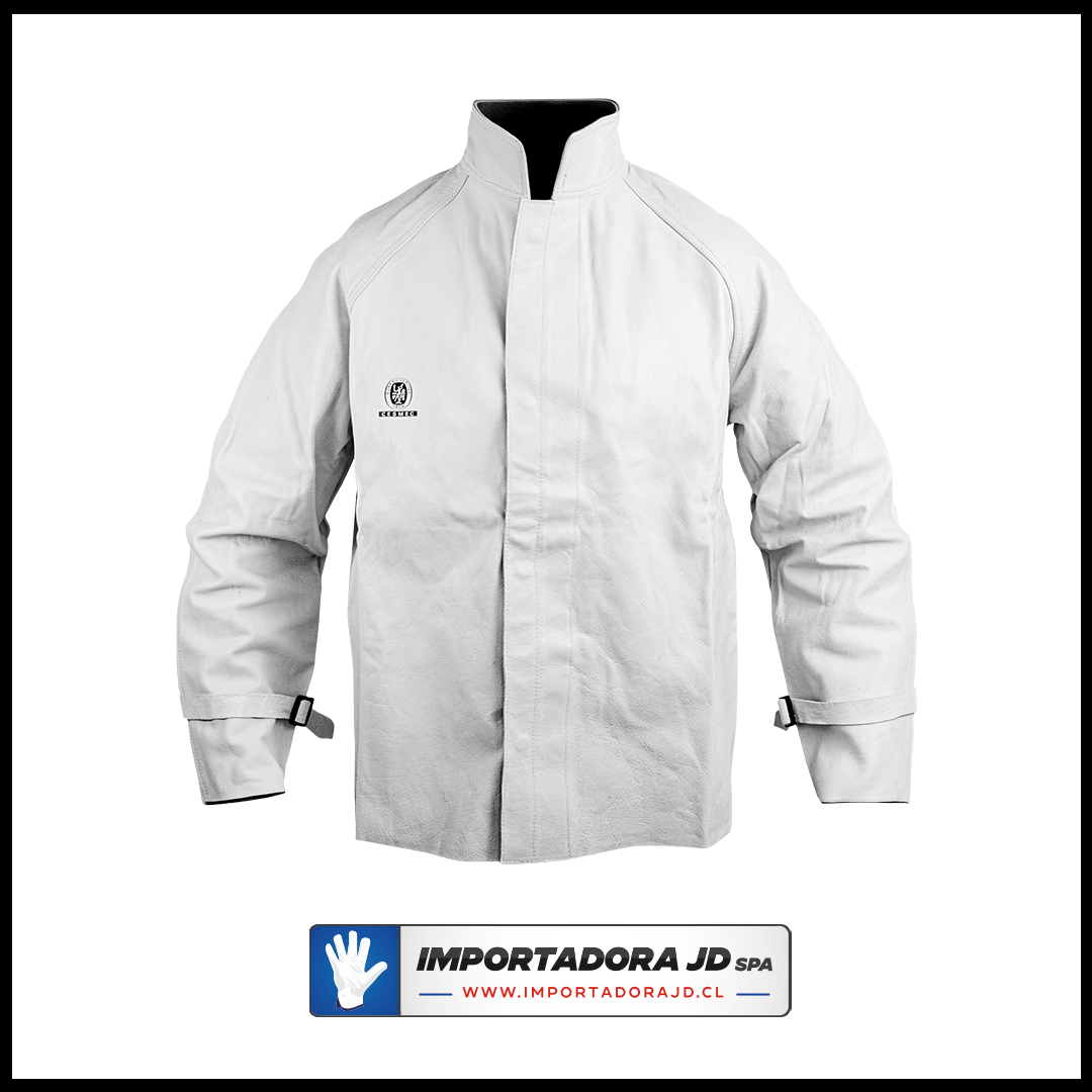 | Chaqueta de Cuero Soldador Importada Premium Con Velcro y Broche +Ajuste de muñeca. Hilo Kevlar