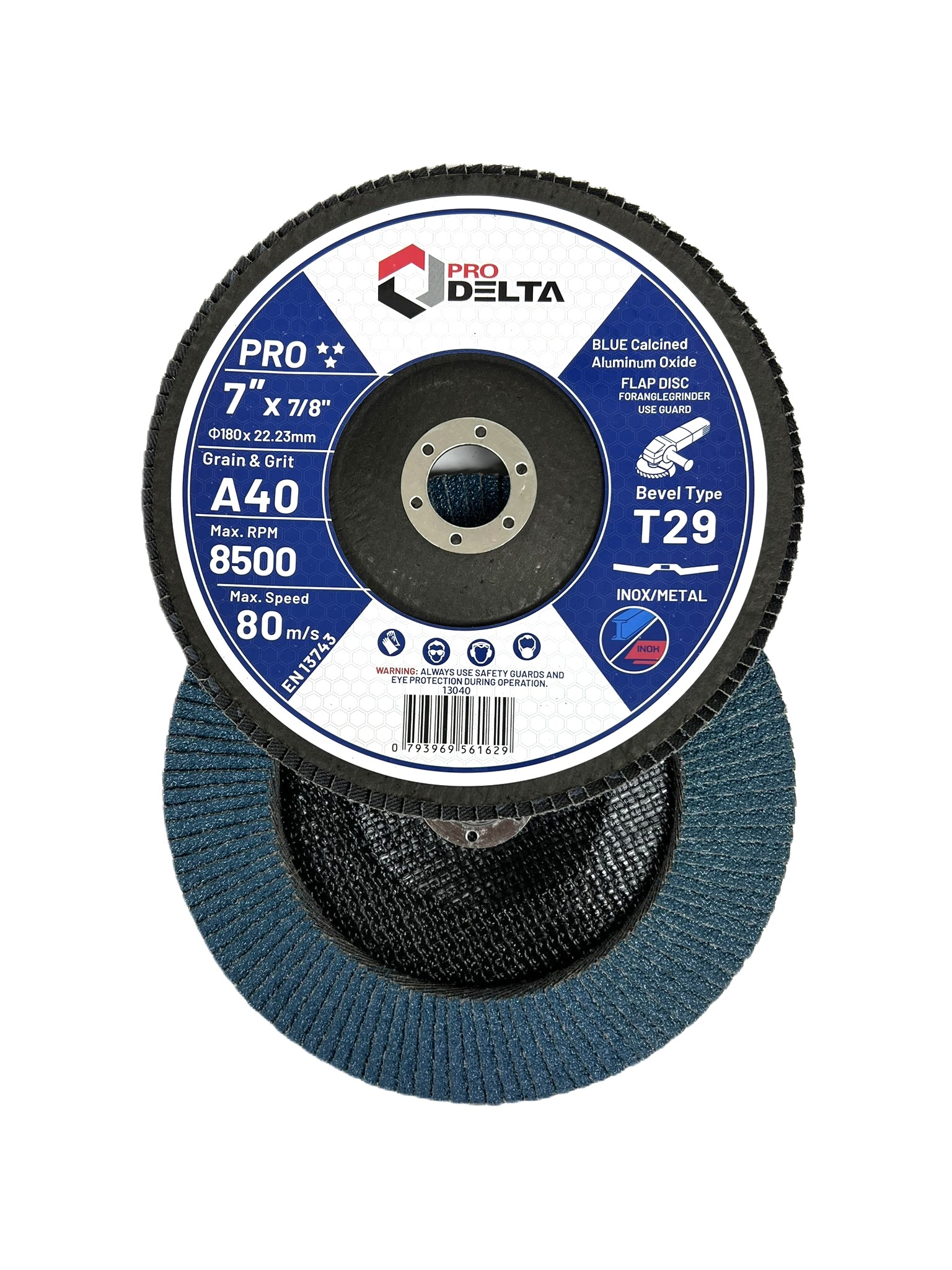 Disco Traslapado Prodelta de 7 Grano 40 para Inoxidable